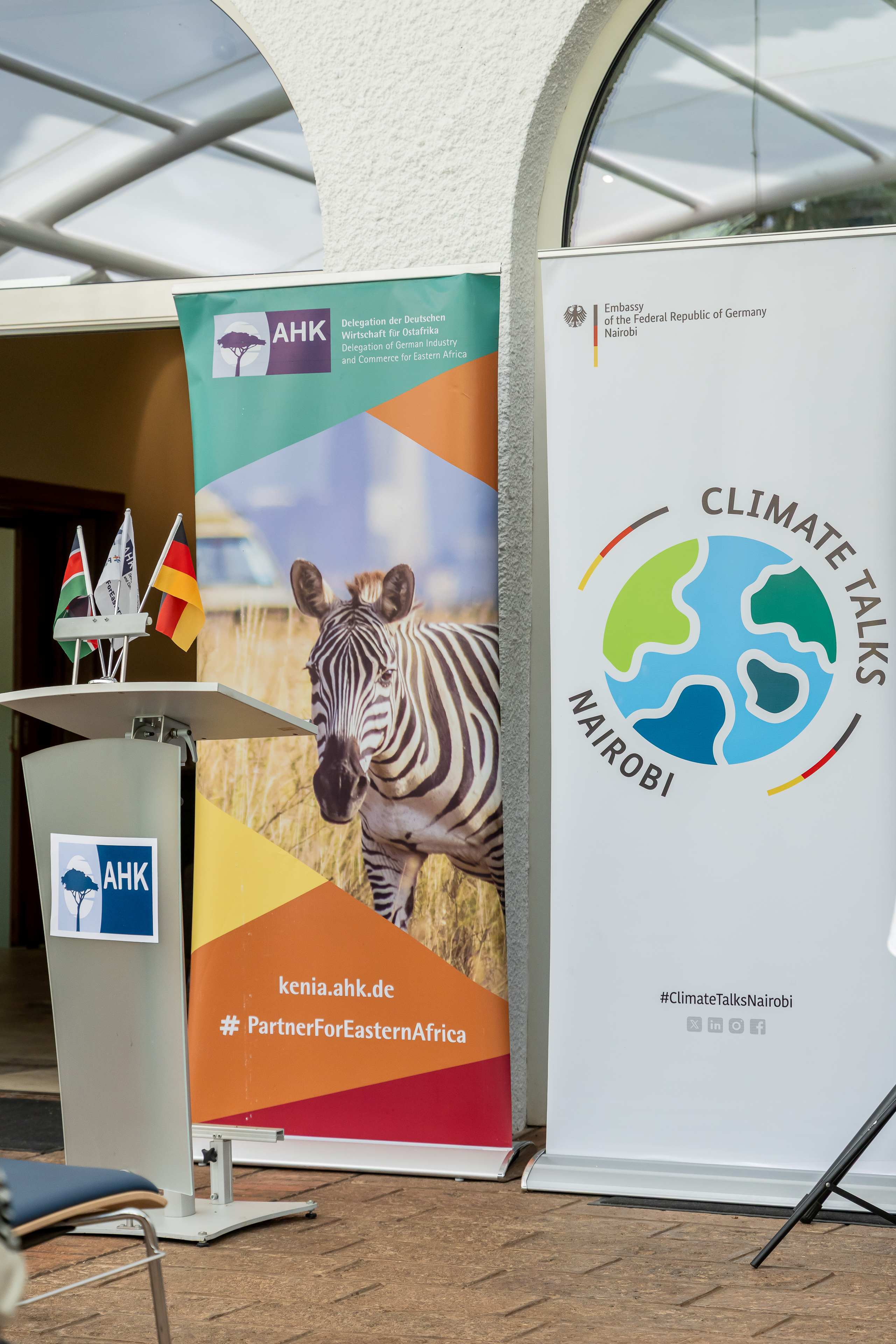 Nairobi Climate Talks banners — German Embassy Nairobi and AHK Delegation of German Industry and Commerce for Eastern Africa